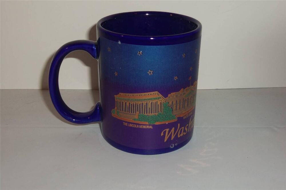 Washington DC Mug Cup White House Lincoln Jefferson Memorial -101309